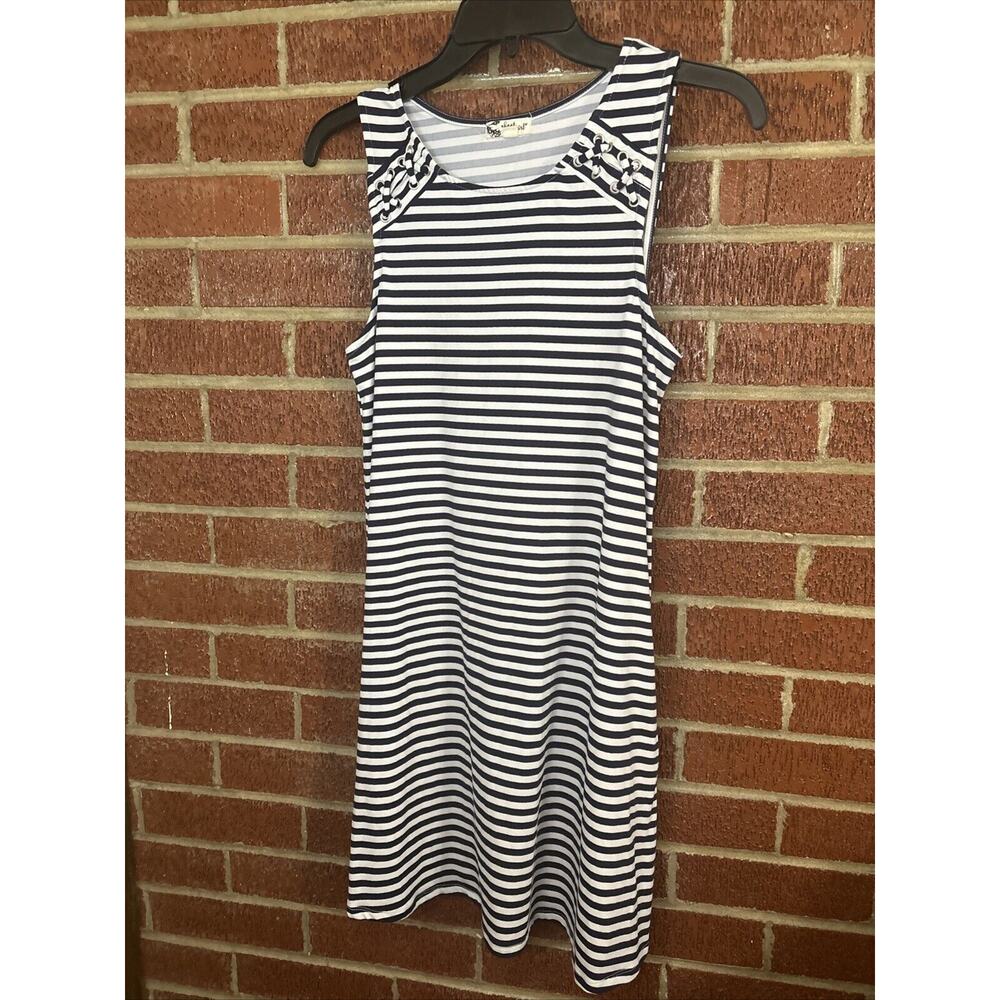 About A Girl Juniors Women’s Dress Blue Stripe Nautical XS